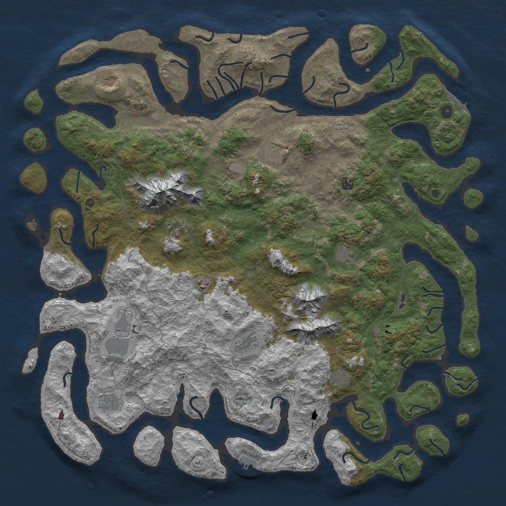 Rust Map: Procedural Map, Size: 6000, Seed: 24967998, 19 Monuments