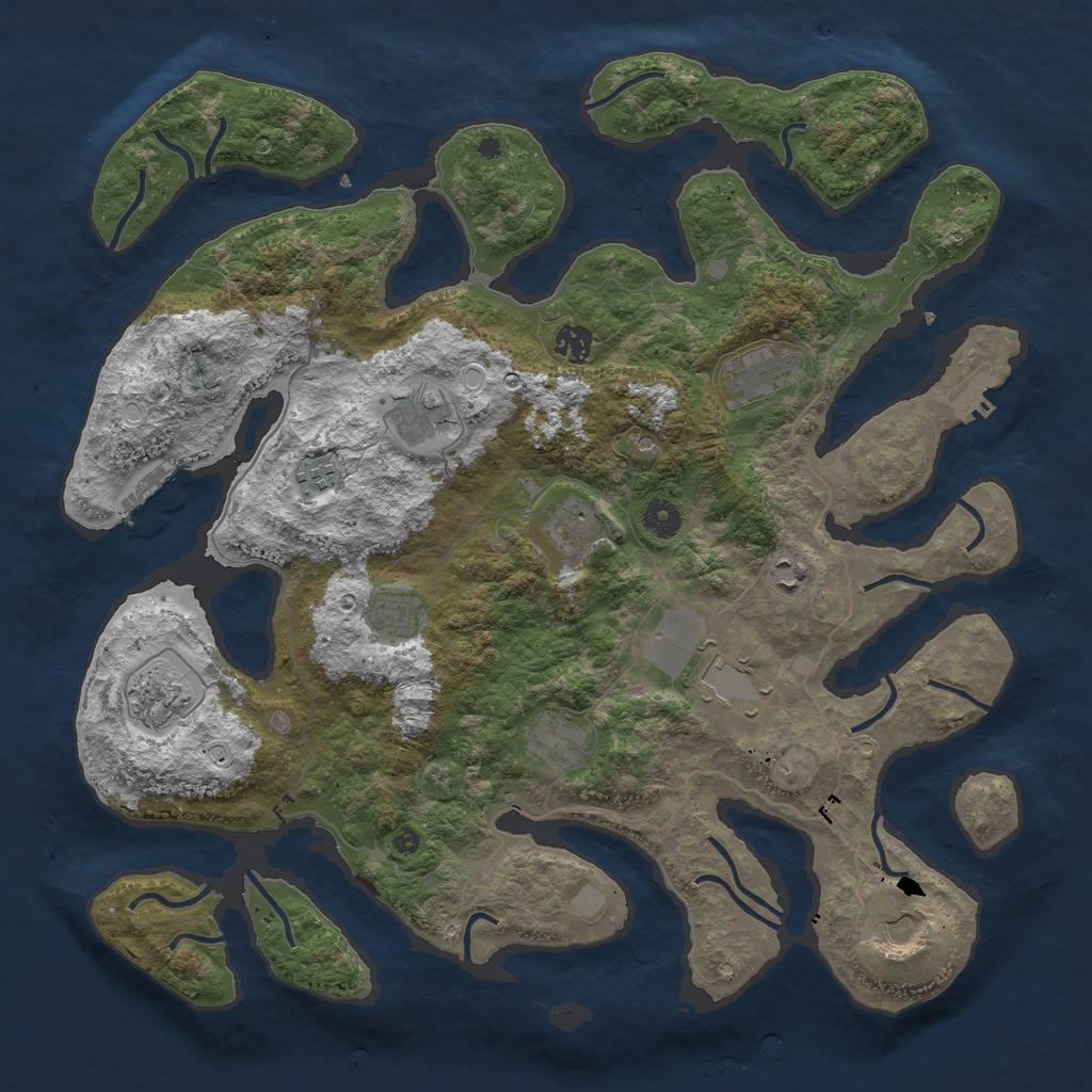 Rust Map: Procedural Map, Size: 4250, Seed: 2145483645, 19 Monuments