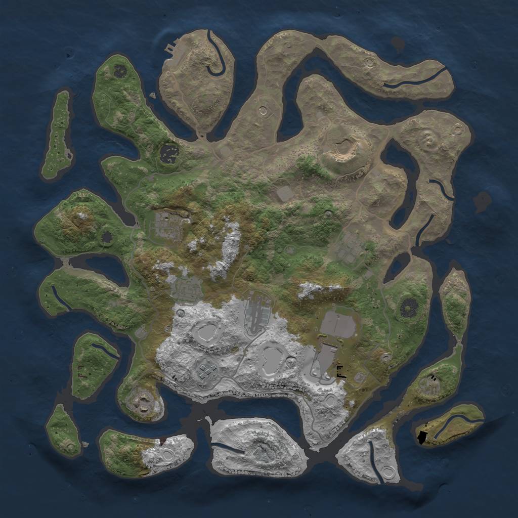 Rust Map: Procedural Map, Size: 4000, Seed: 832472872, 16 Monuments