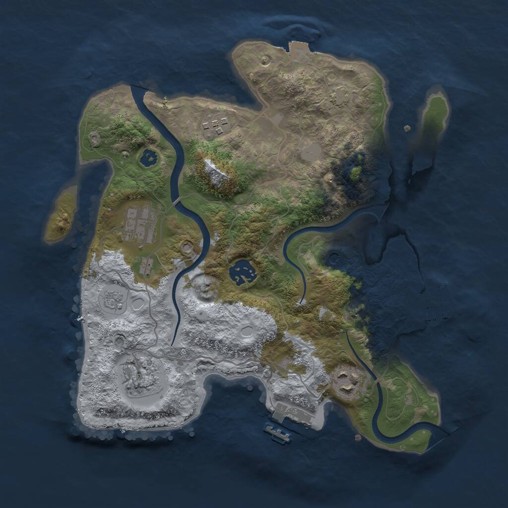 Rust Map: Procedural Map, Size: 3000, Seed: 24967998, 11 Monuments