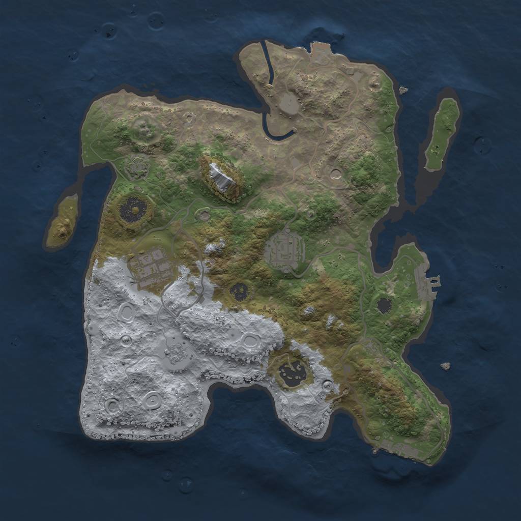 Rust Map: Procedural Map, Size: 3000, Seed: 24967998, 11 Monuments