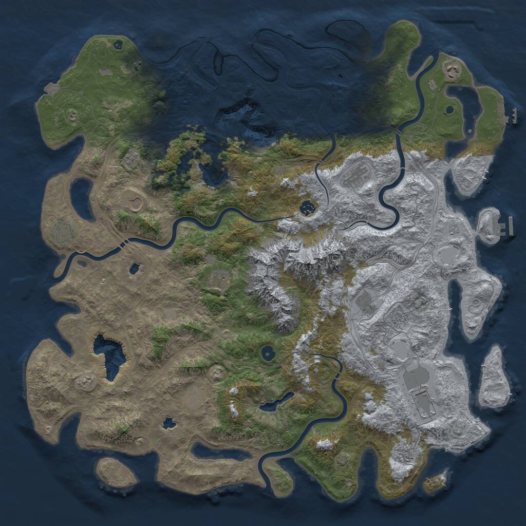 Rust Map: Procedural Map, Size: 5500, Seed: 84000, 17 Monuments