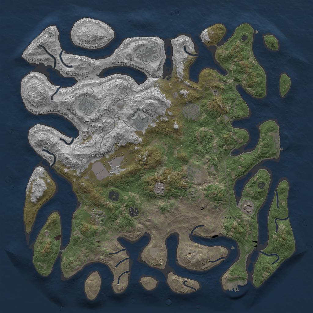 Rust Map: Procedural Map, Size: 4500, Seed: 42246895, 18 Monuments