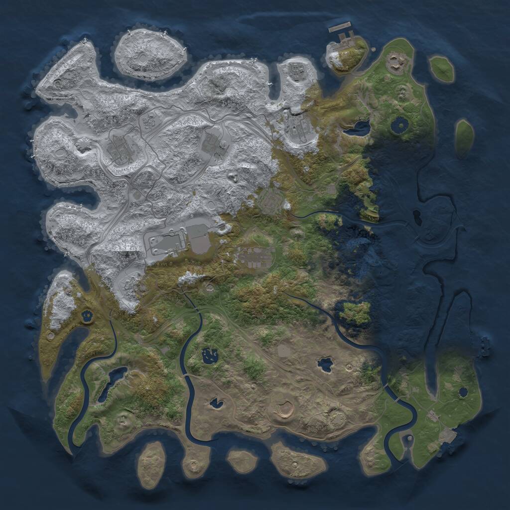 Rust Map: Procedural Map, Size: 4500, Seed: 42246895, 17 Monuments