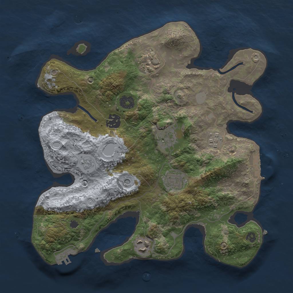 Rust Map: Procedural Map, Size: 3000, Seed: 30357929, 13 Monuments