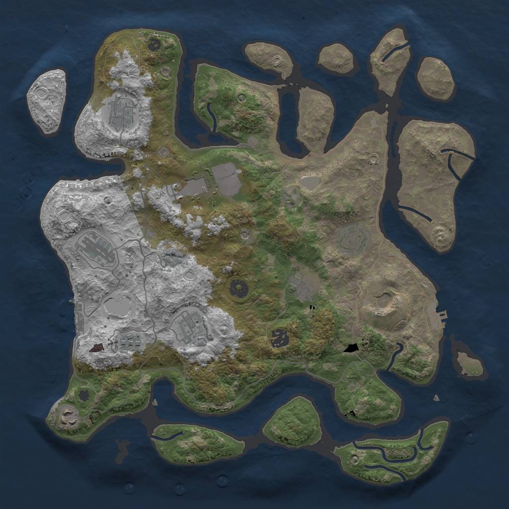 Rust Map: Procedural Map, Size: 4000, Seed: 1960515642, 18 Monuments