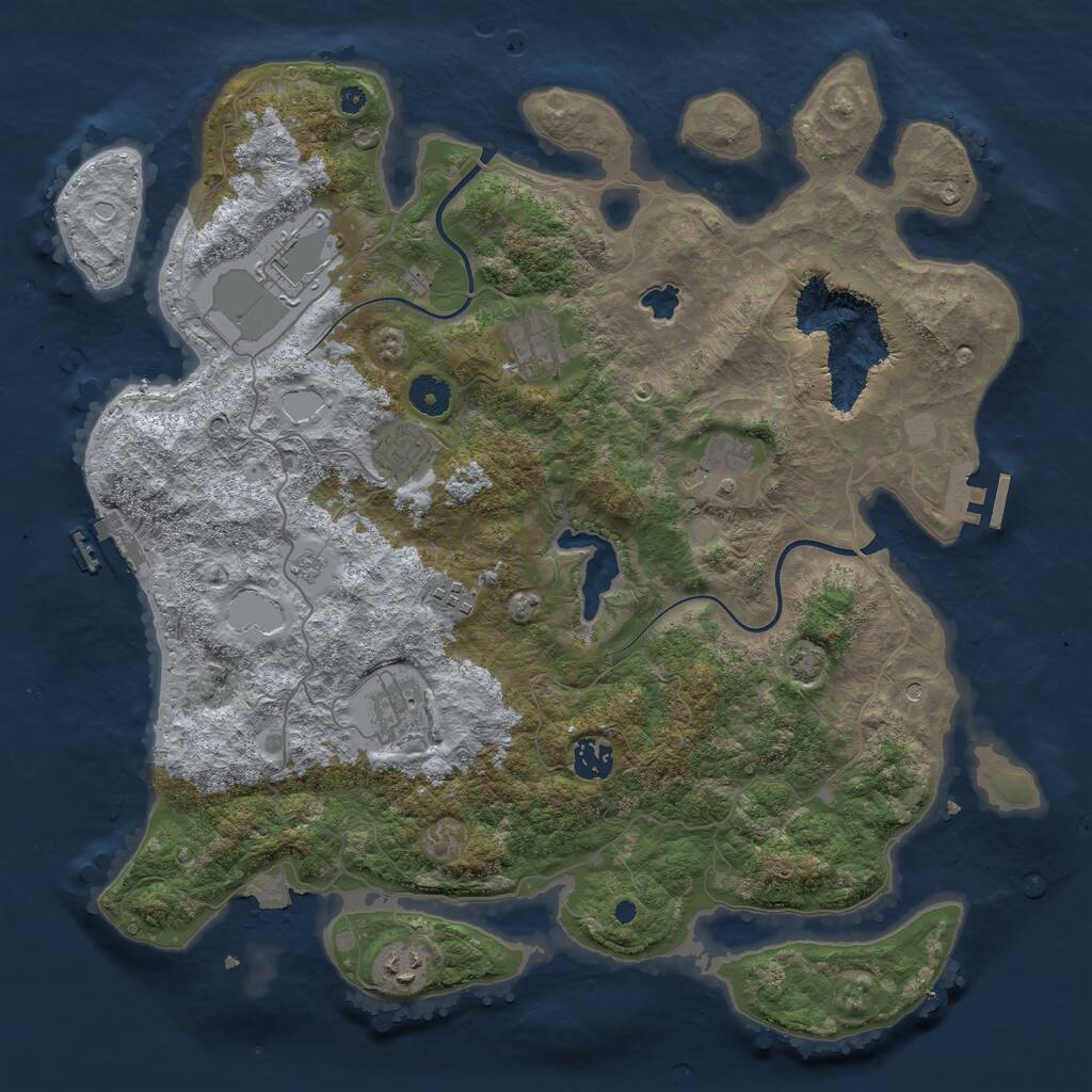 Rust Map: Procedural Map, Size: 4000, Seed: 1960515642, 14 Monuments