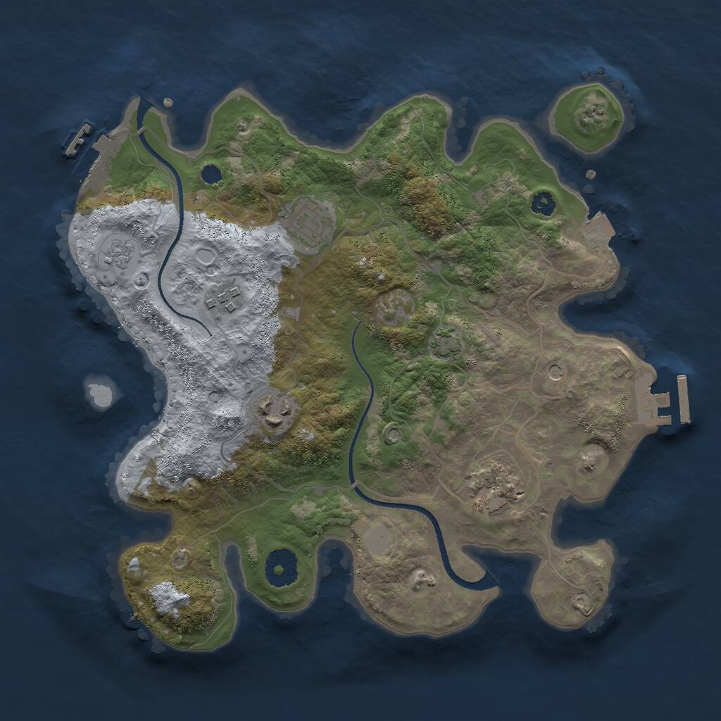 Rust Map: Procedural Map, Size: 3000, Seed: 553606, 10 Monuments