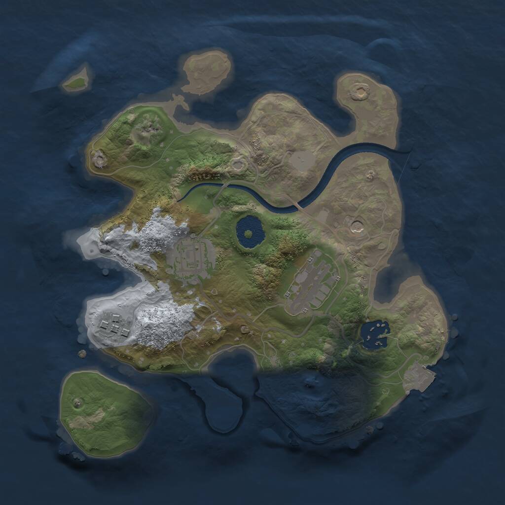 Rust Map: Procedural Map, Size: 2500, Seed: 2514563, 6 Monuments