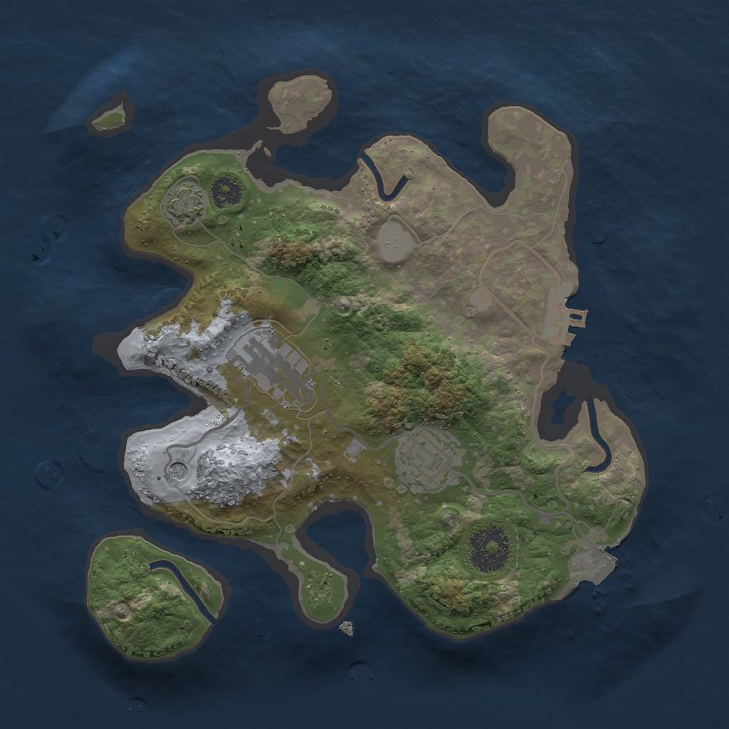 Rust Map: Procedural Map, Size: 2500, Seed: 2514563, 8 Monuments