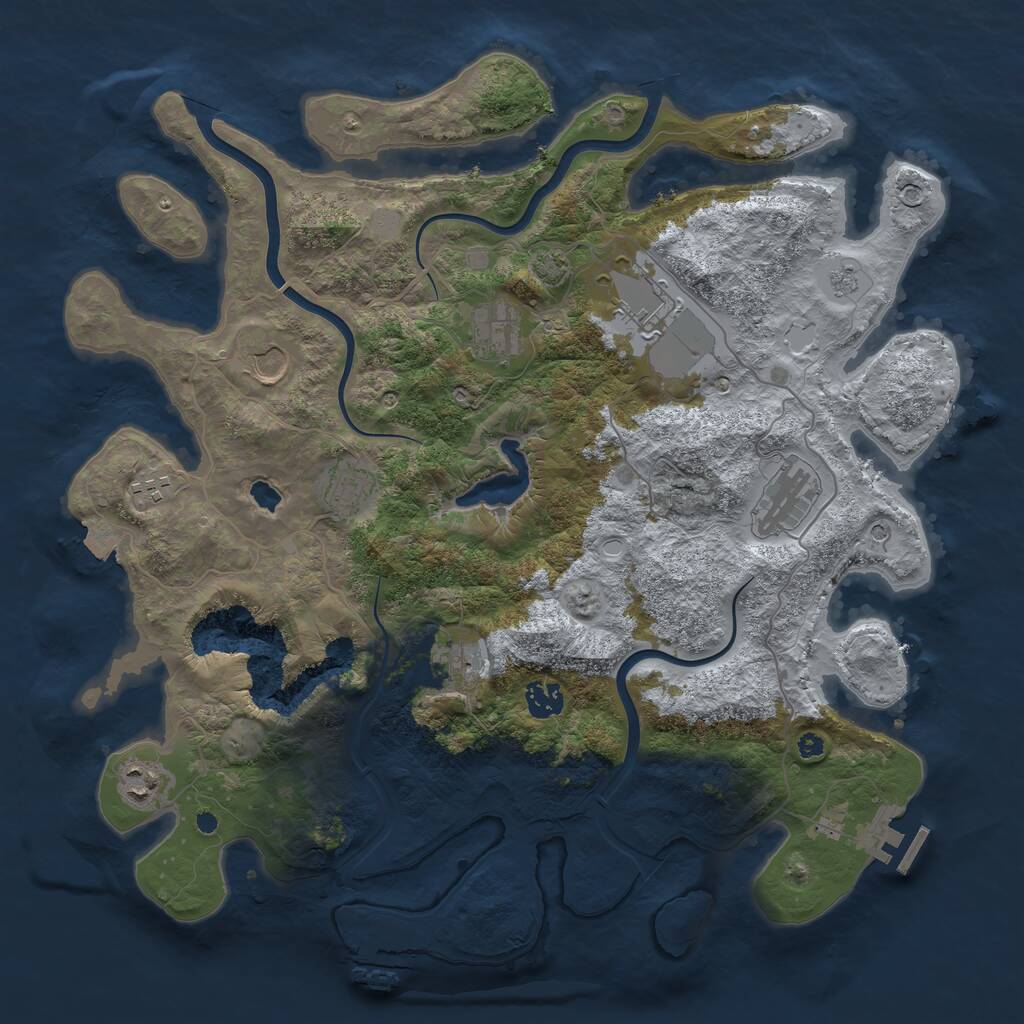 Rust Map: Procedural Map, Size: 4000, Seed: 1330413305, 15 Monuments