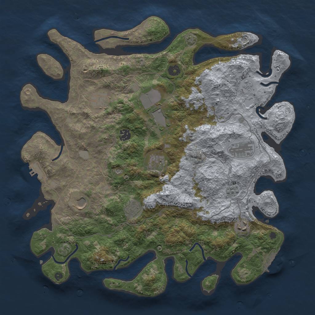 Rust Map: Procedural Map, Size: 4000, Seed: 1330413305, 17 Monuments