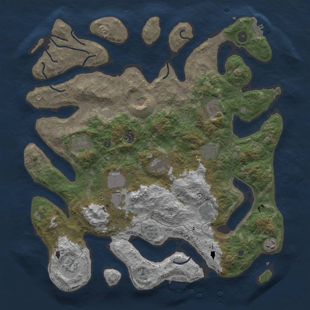 Rust Map: Procedural Map, Size: 4500, Seed: 54326891, 19 Monuments