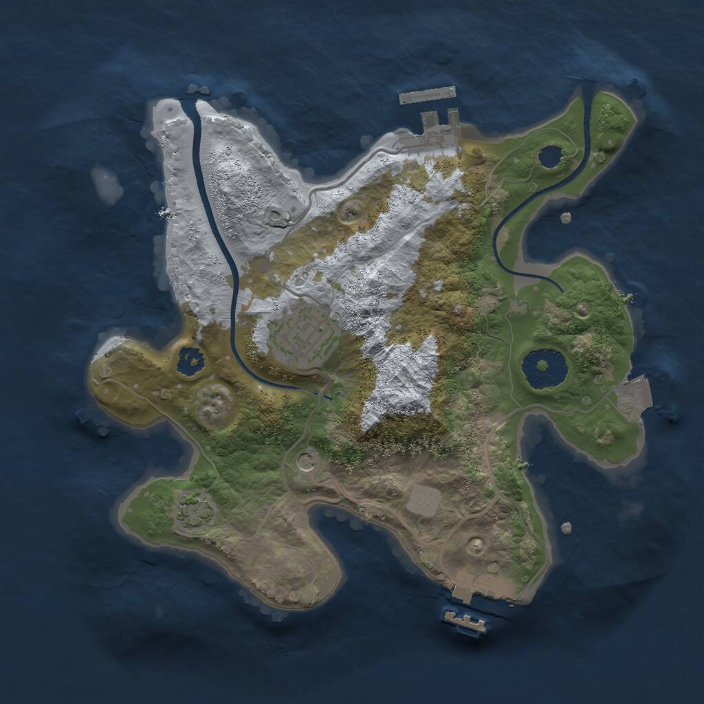 Rust Map: Procedural Map, Size: 2500, Seed: 52, 6 Monuments