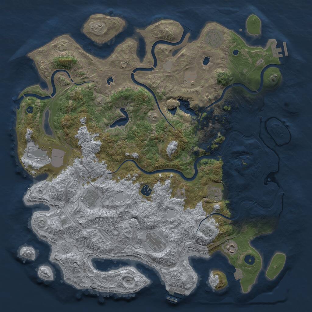 Rust Map: Procedural Map, Size: 4500, Seed: 88404858, 15 Monuments