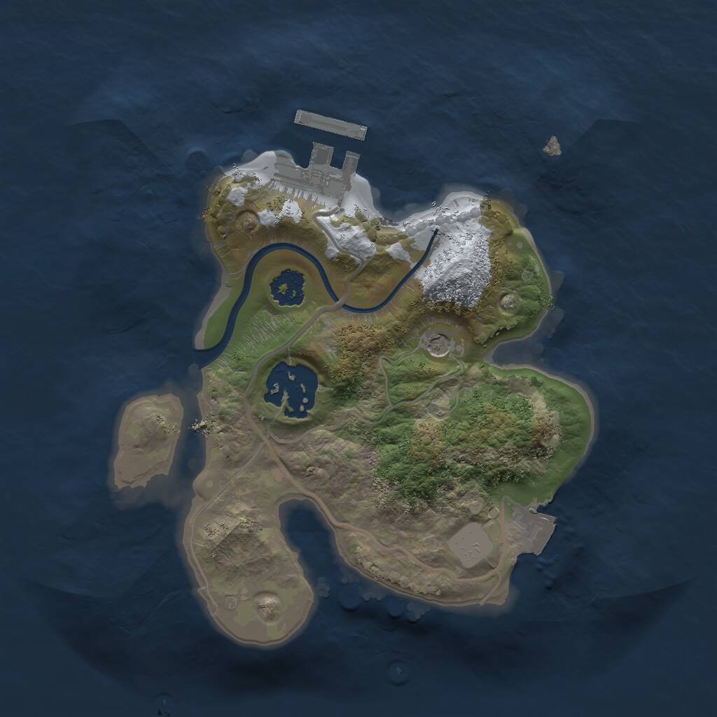 Rust Map: Procedural Map, Size: 2000, Seed: 73483, 4 Monuments