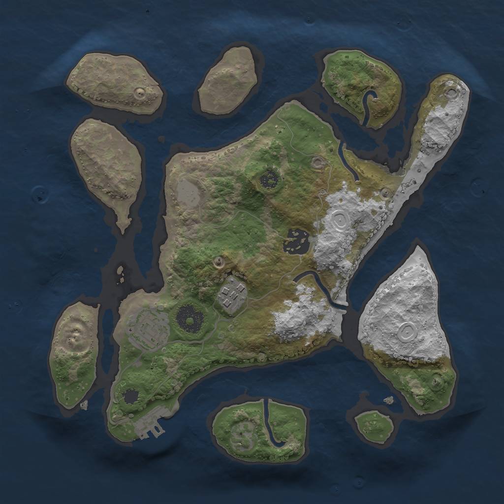 Rust Map: Procedural Map, Size: 2750, Seed: 1560316104, 9 Monuments