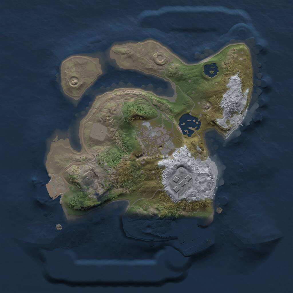 Rust Map: Procedural Map, Size: 2000, Seed: 29482628, 5 Monuments