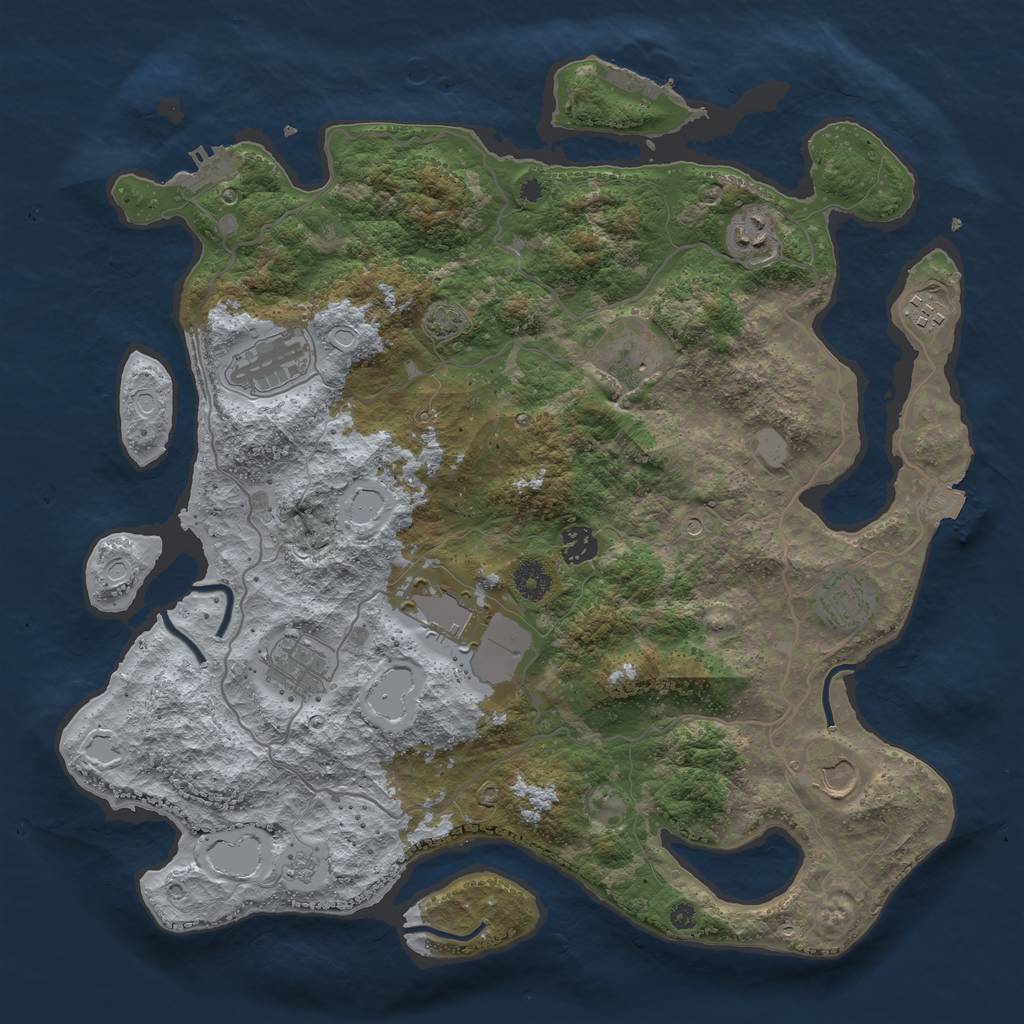 Rust Map: Procedural Map, Size: 4000, Seed: 5348, 17 Monuments