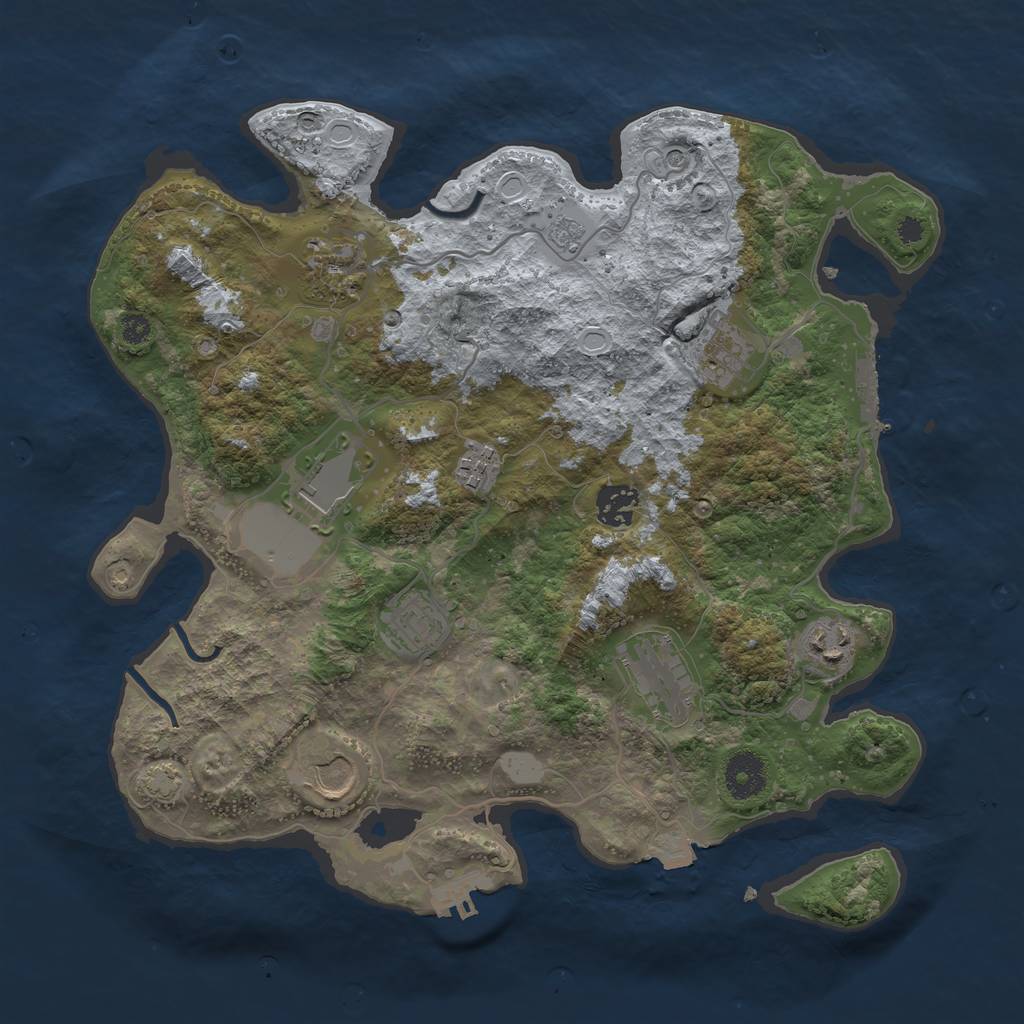 Rust Map: Procedural Map, Size: 3500, Seed: 1677760775, 17 Monuments