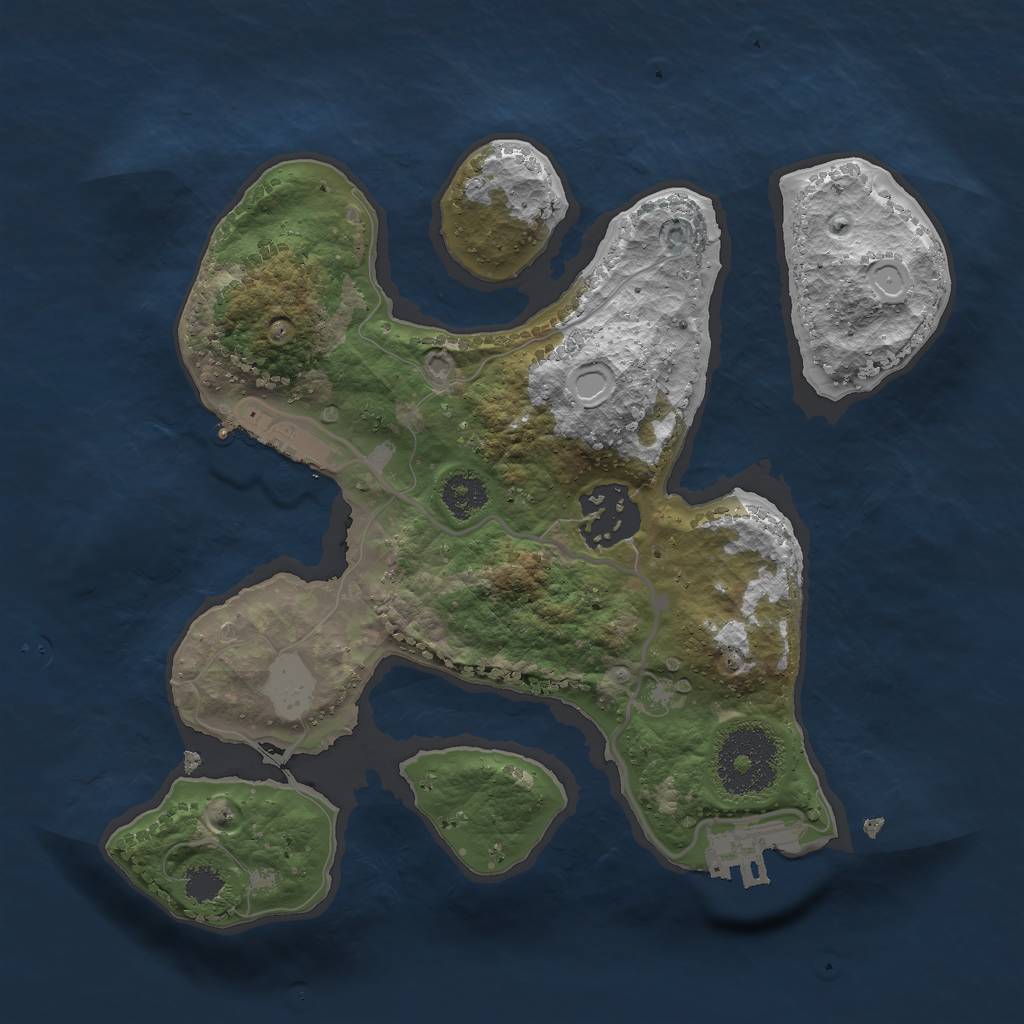 Rust Map: Procedural Map, Size: 2400, Seed: 4223, 8 Monuments