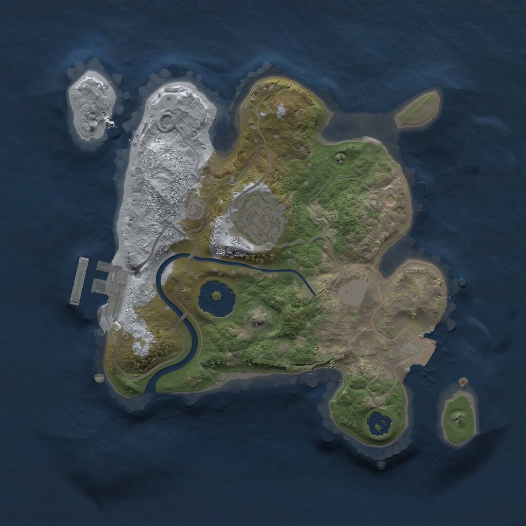 Rust Map: Procedural Map, Size: 2200, Seed: 547844, 3 Monuments