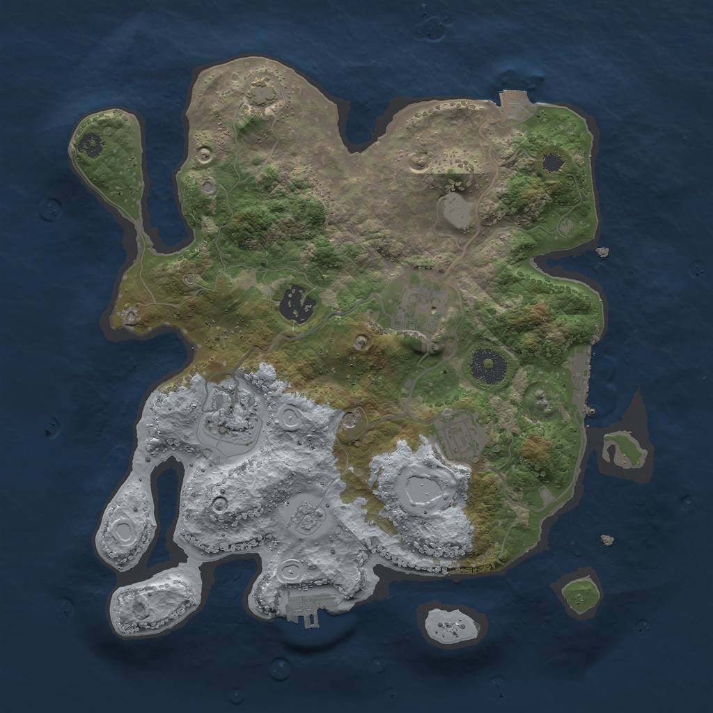 Rust Map: Procedural Map, Size: 3000, Seed: 952162, 12 Monuments