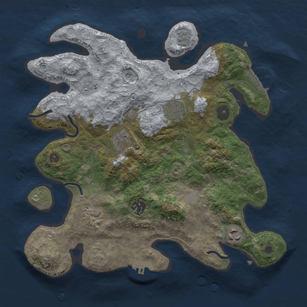 Rust Map: Procedural Map, Size: 3200, Seed: 613862459, 13 Monuments