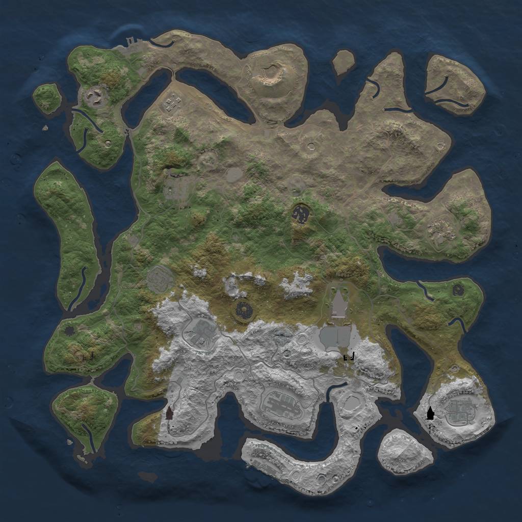 Rust Map: Procedural Map, Size: 4500, Seed: 1447, 19 Monuments