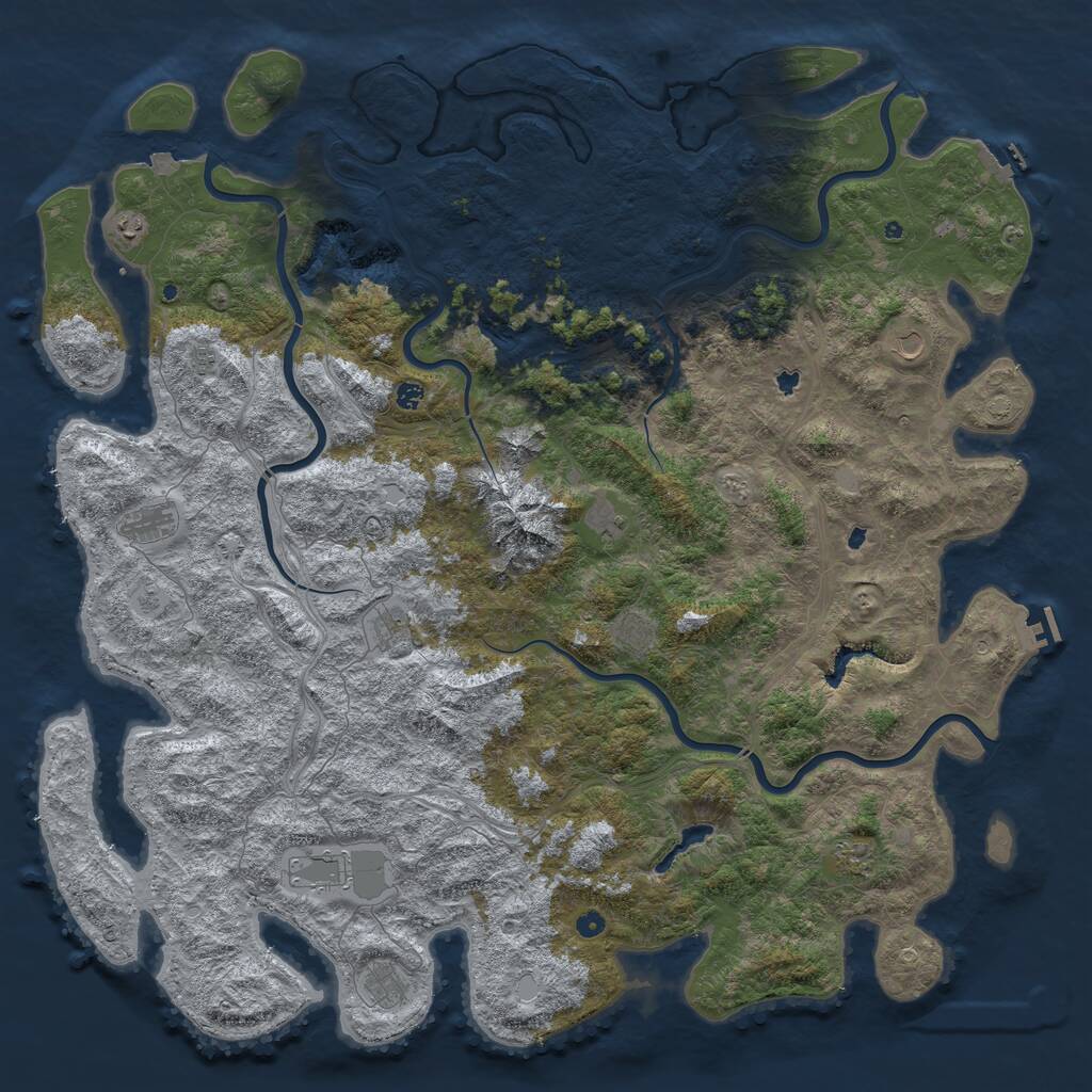 Rust Map: Procedural Map, Size: 6000, Seed: 71687684, 17 Monuments