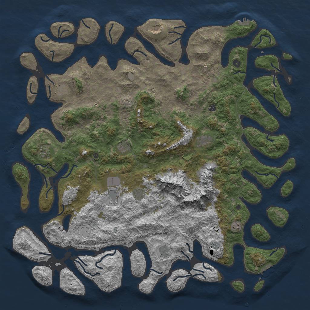 Rust Map: Procedural Map, Size: 6000, Seed: 17461608, 19 Monuments
