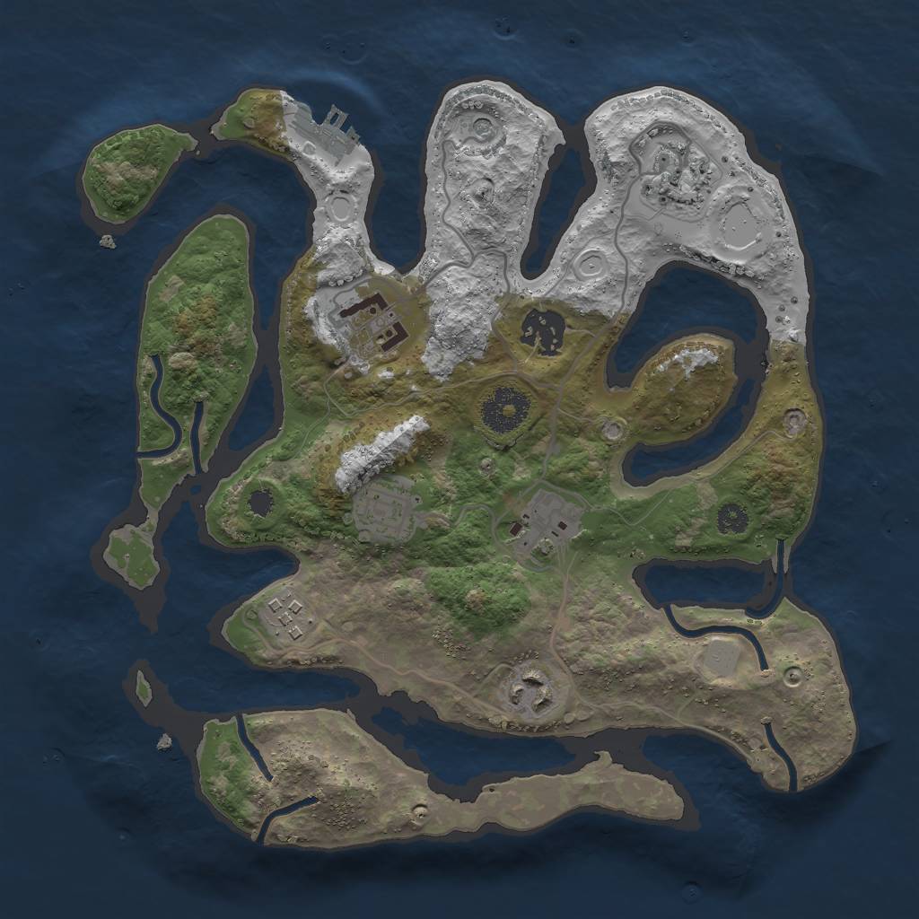 Rust Map: Procedural Map, Size: 3000, Seed: 198950, 14 Monuments