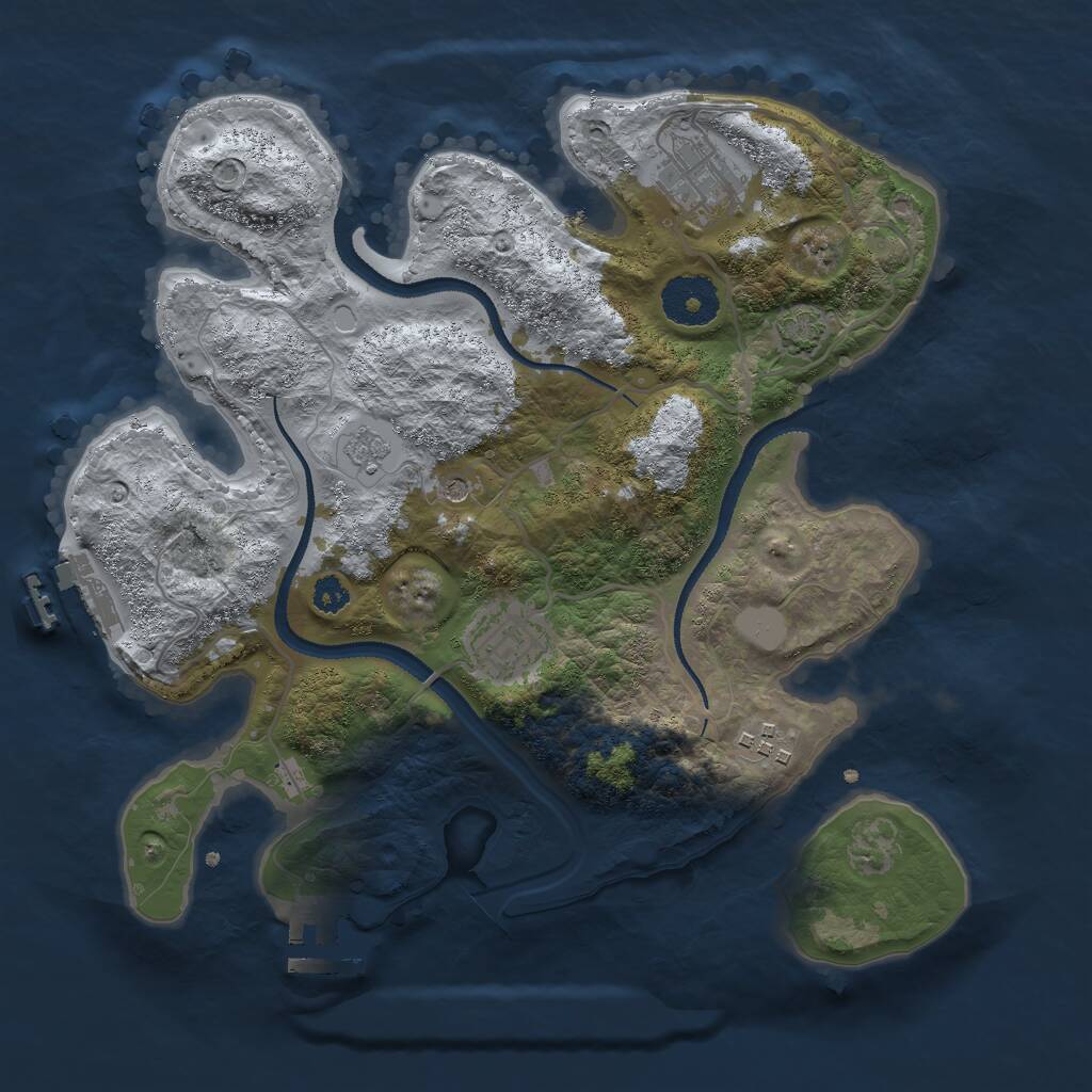 Rust Map: Procedural Map, Size: 3000, Seed: 432813, 9 Monuments