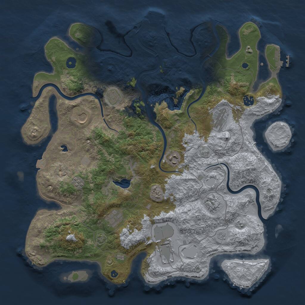 Rust Map: Procedural Map, Size: 4200, Seed: 247804211, 15 Monuments