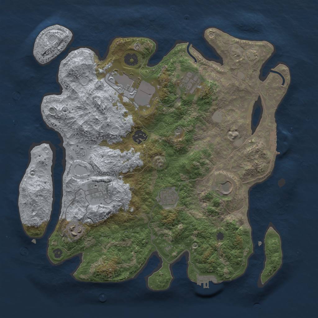 Rust Map: Procedural Map, Size: 3500, Seed: 1578598, 15 Monuments