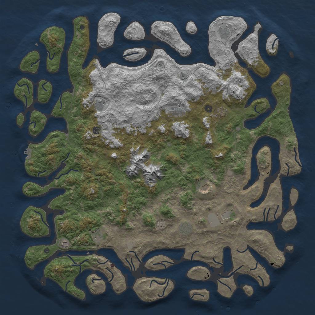 Rust Map: Procedural Map, Size: 6000, Seed: 1129193755, 18 Monuments