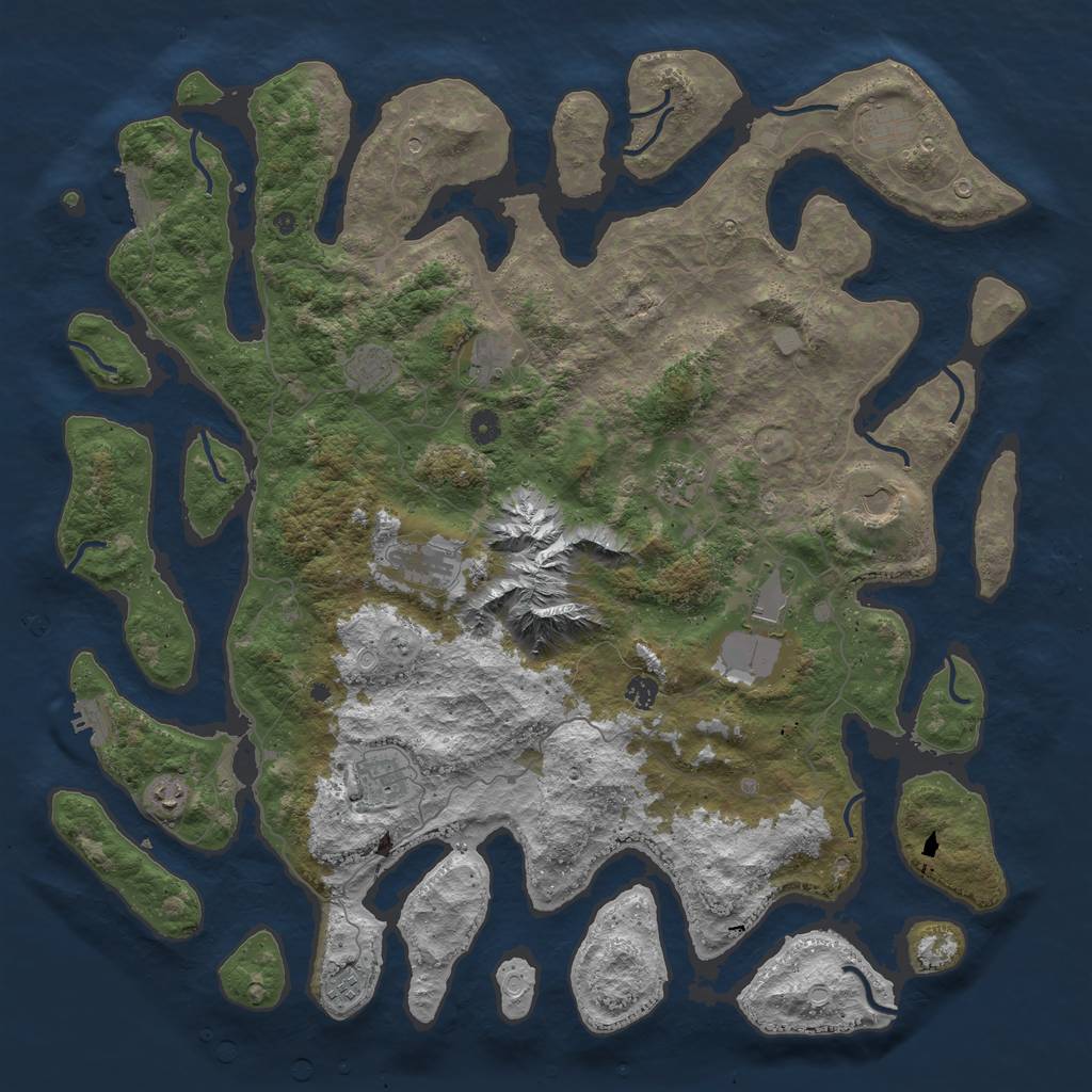 Rust Map: Procedural Map, Size: 5000, Seed: 1447968846, 19 Monuments