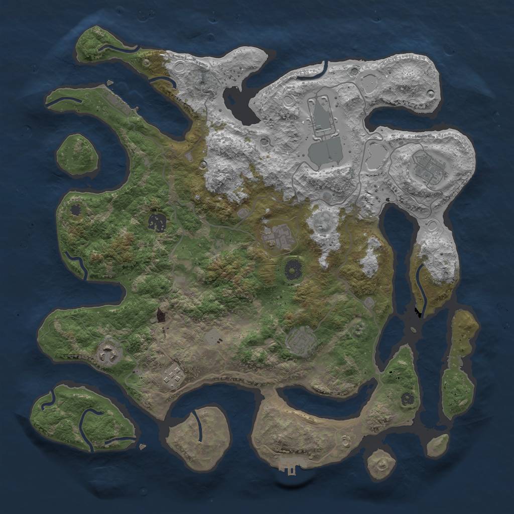 Rust Map: Procedural Map, Size: 4000, Seed: 41195, 15 Monuments