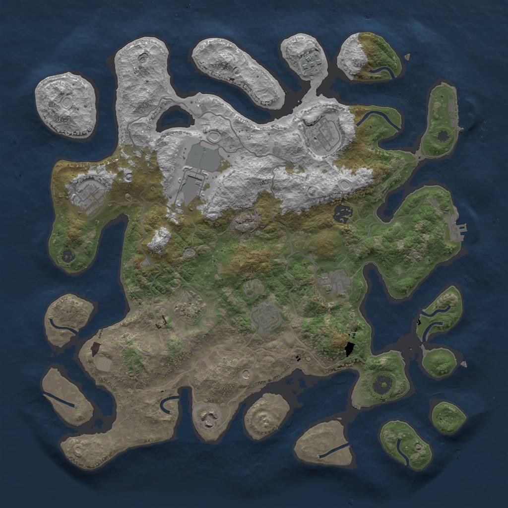 Rust Map: Procedural Map, Size: 4000, Seed: 56746435, 17 Monuments