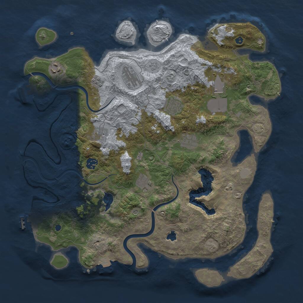Rust Map: Procedural Map, Size: 4000, Seed: 872308567, 15 Monuments