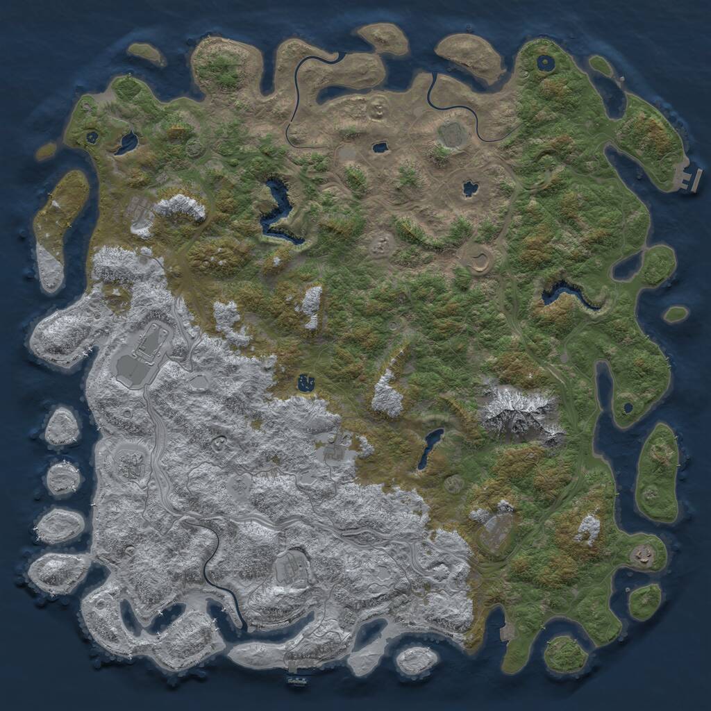 Rust Map: Procedural Map, Size: 6000, Seed: 1539154595, 17 Monuments