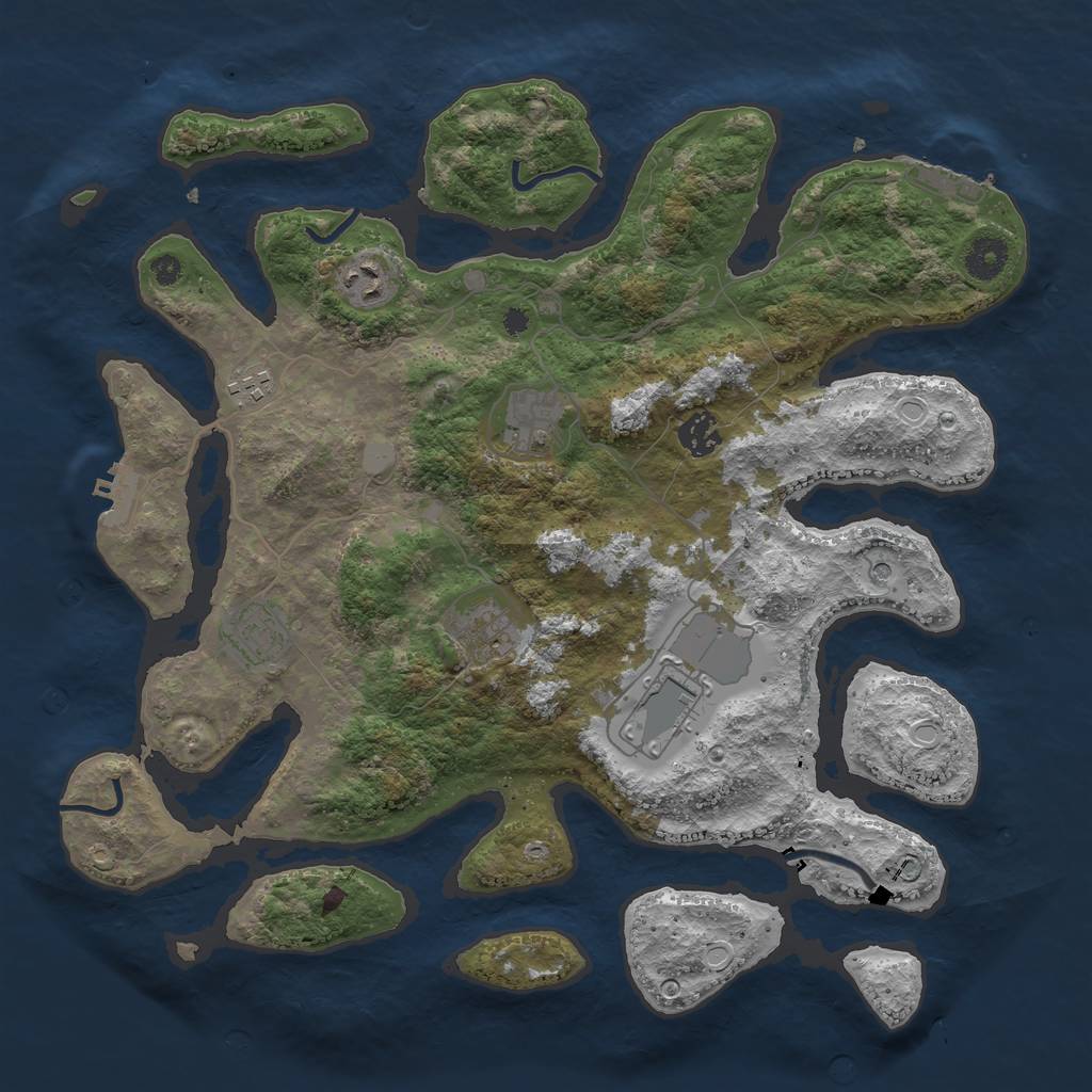 Rust Map: Procedural Map, Size: 3800, Seed: 19999, 15 Monuments