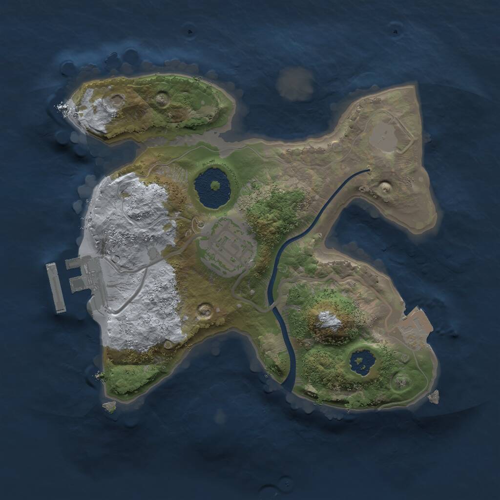 Rust Map: Procedural Map, Size: 2001, Seed: 123456, 3 Monuments