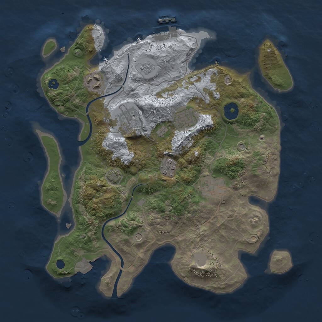 Rust Map: Procedural Map, Size: 3000, Seed: 1962329346, 10 Monuments