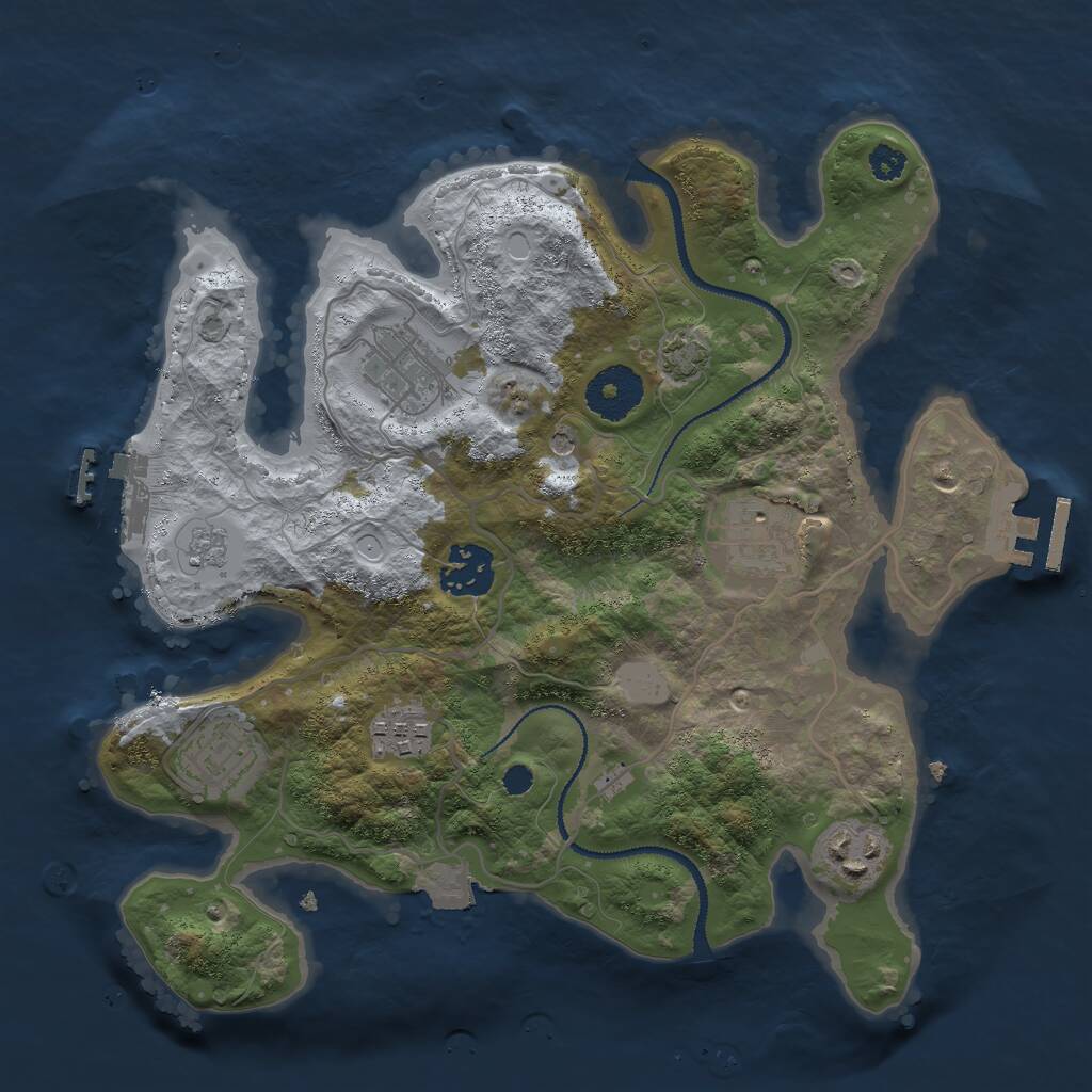 Rust Map: Procedural Map, Size: 3000, Seed: 118276780, 12 Monuments