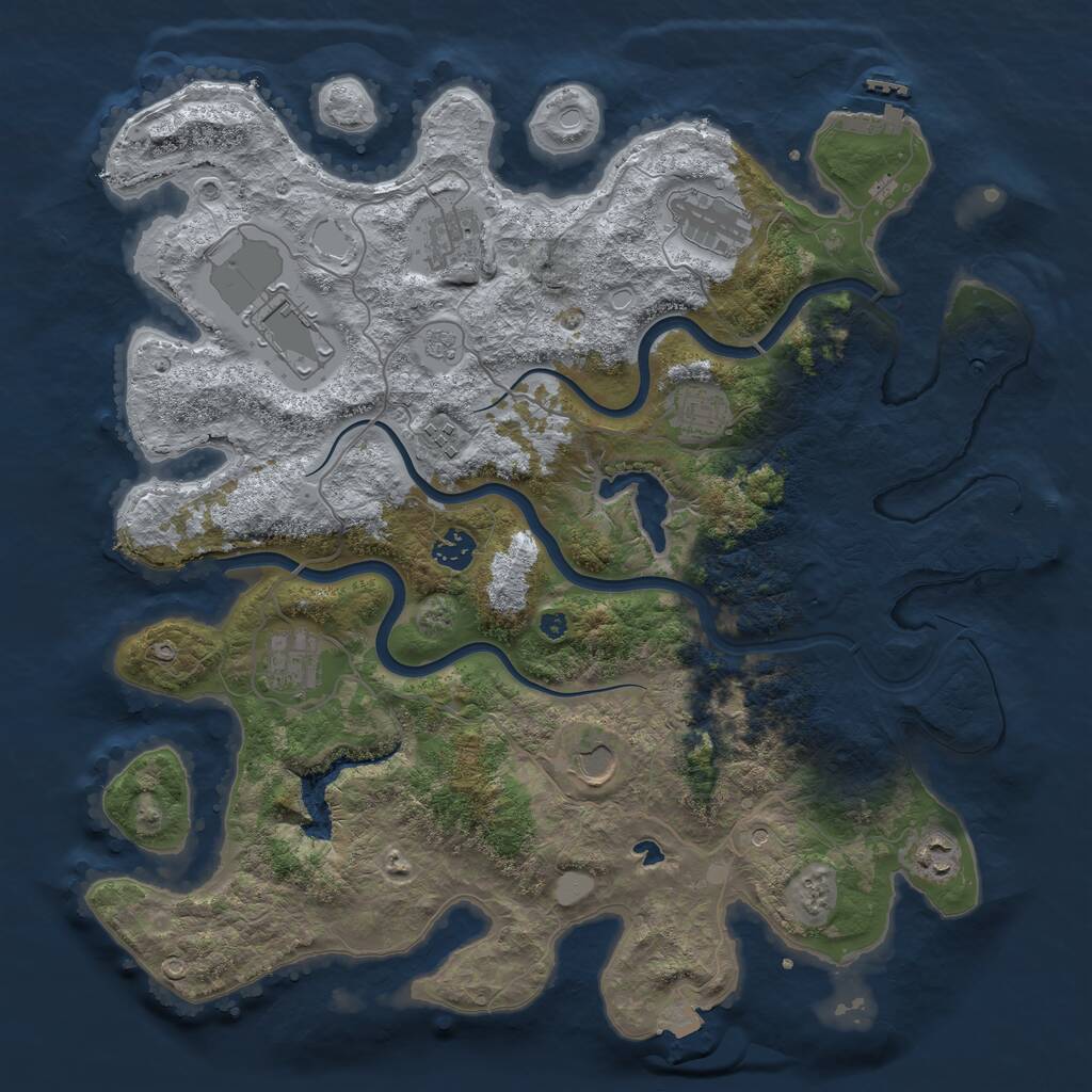 Rust Map: Procedural Map, Size: 4000, Seed: 32421, 15 Monuments