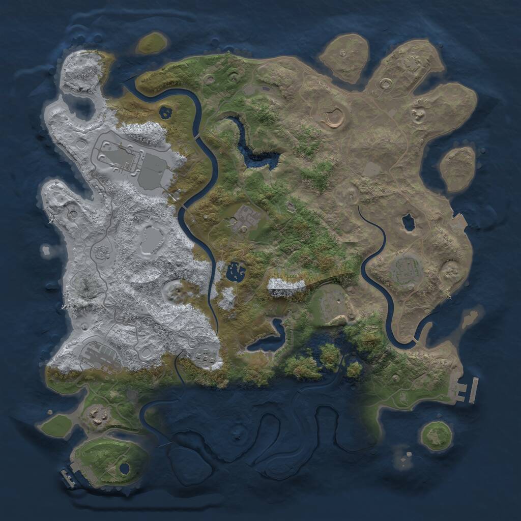 Rust Map: Procedural Map, Size: 4000, Seed: 251883, 15 Monuments