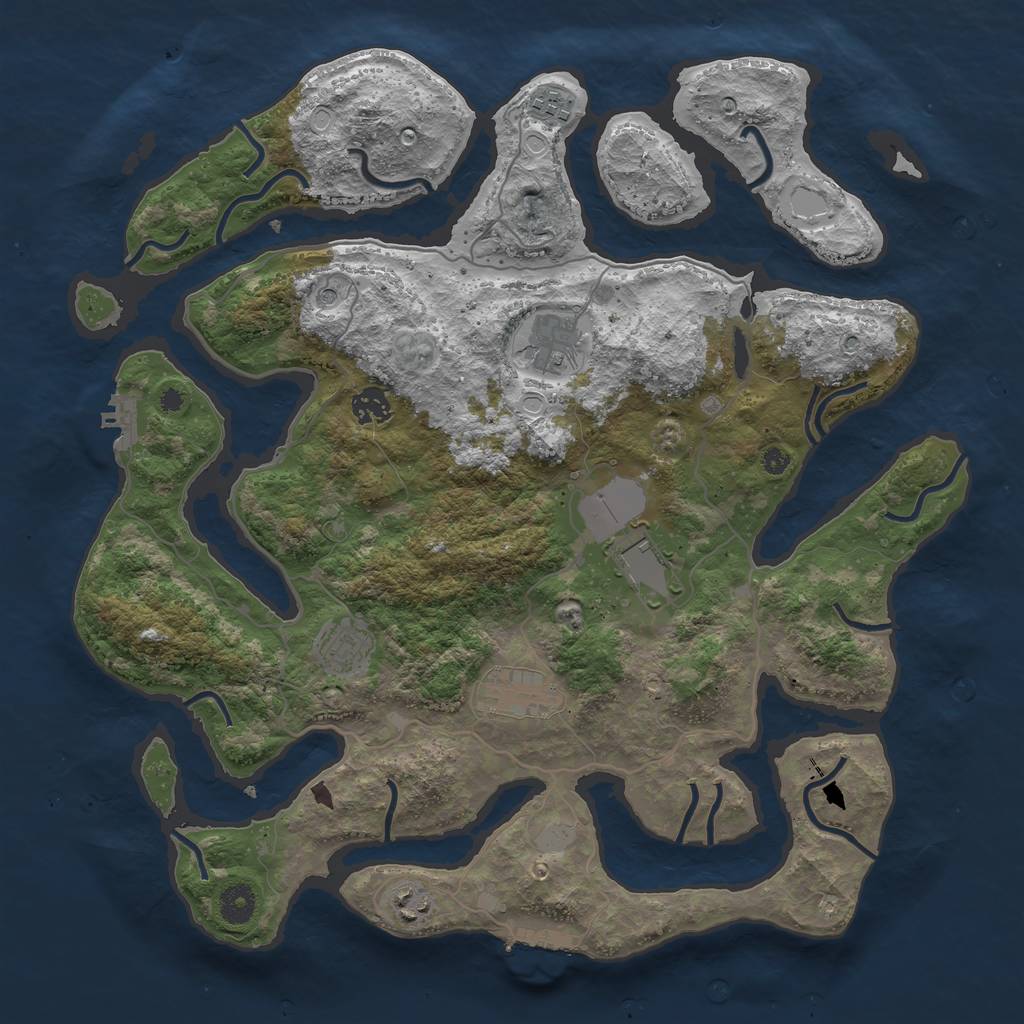 Rust Map: Procedural Map, Size: 4000, Seed: 5004250, 15 Monuments