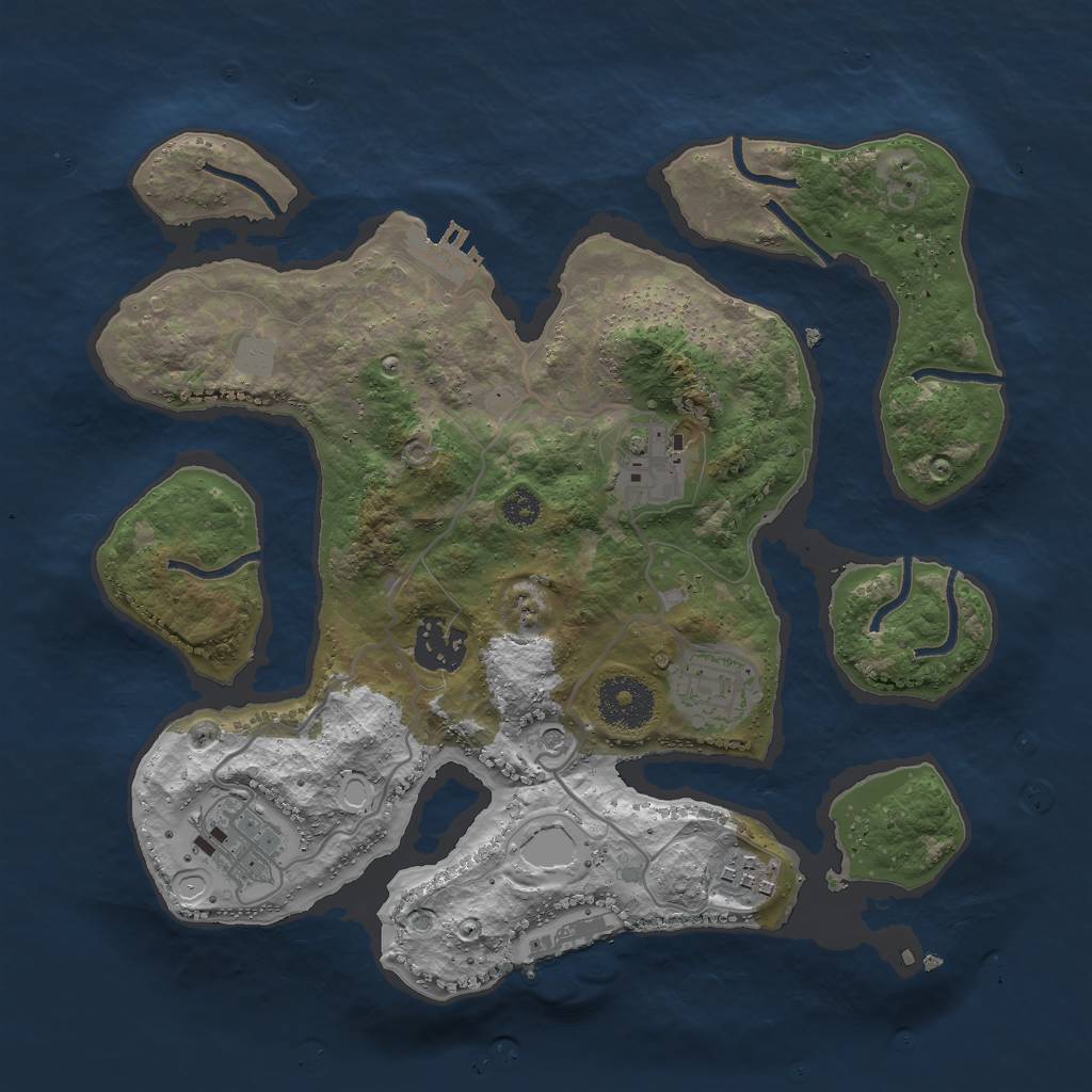 Rust Map: Procedural Map, Size: 3000, Seed: 2118506373, 13 Monuments