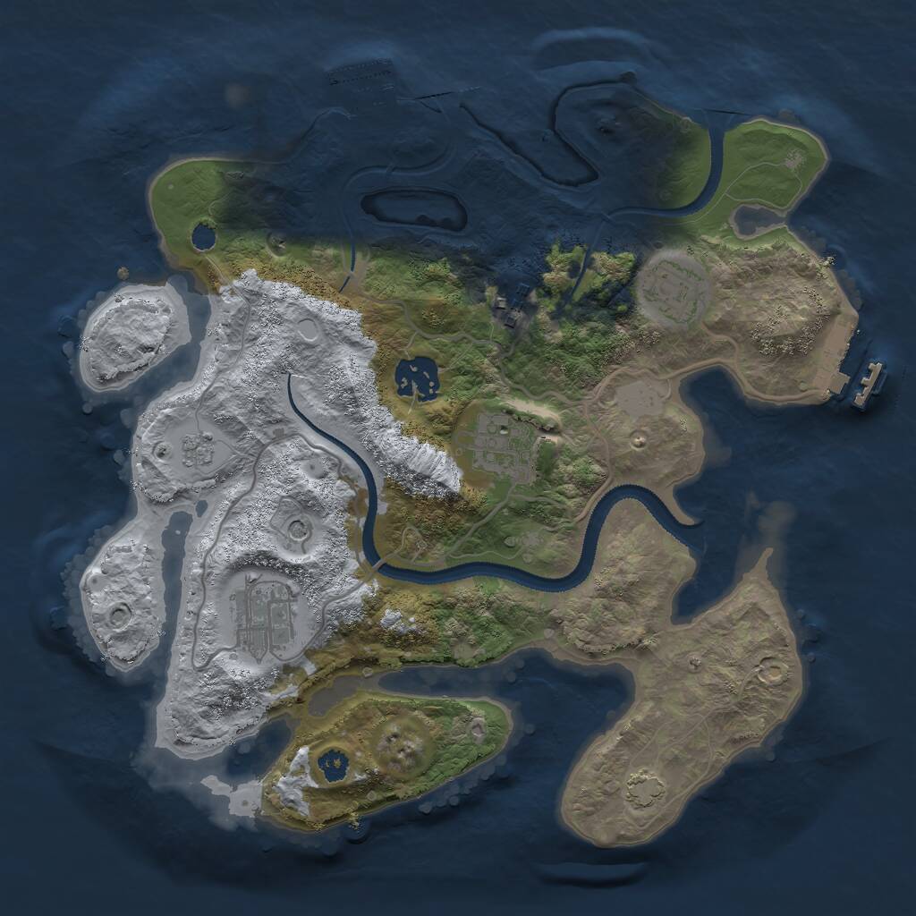 Rust Map: Procedural Map, Size: 3000, Seed: 30026040, 11 Monuments